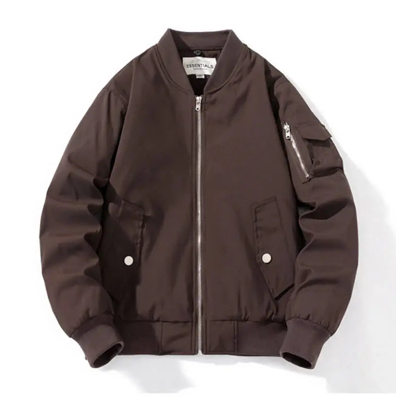 Essentials Half Zip Track Jacket Brown