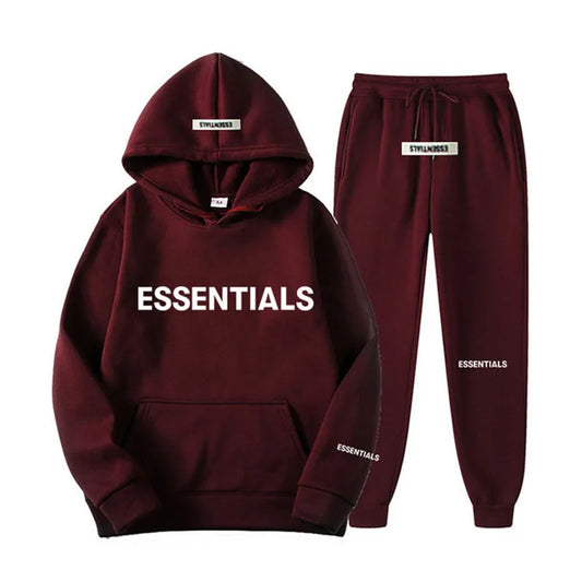 Essentials Spring Hooded Tracksuit Brown