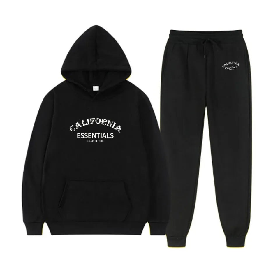 California Fear OF God Essentials Tracksuit Black