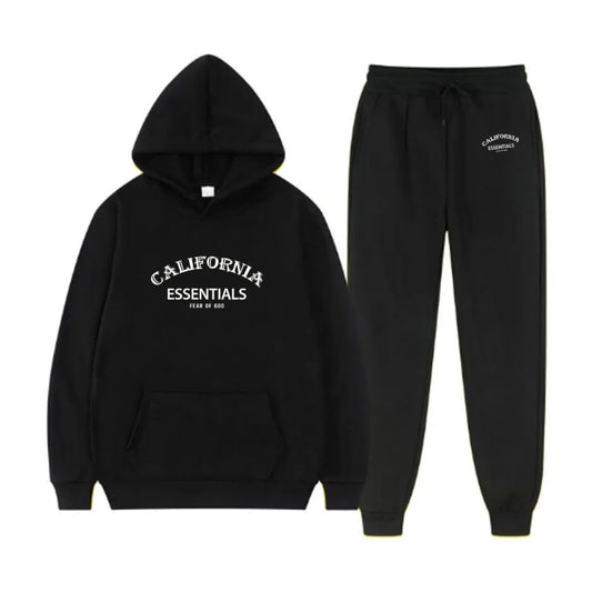 California Fear OF God Essentials Tracksuit Black