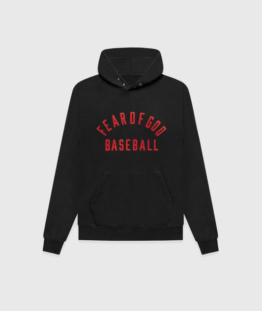 Essentials Fear of God Baseball Black Hoodie
