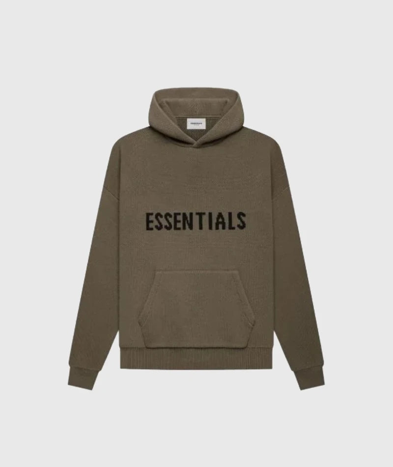 Fear of God Essentials Knit Hoodie Pullover Brown