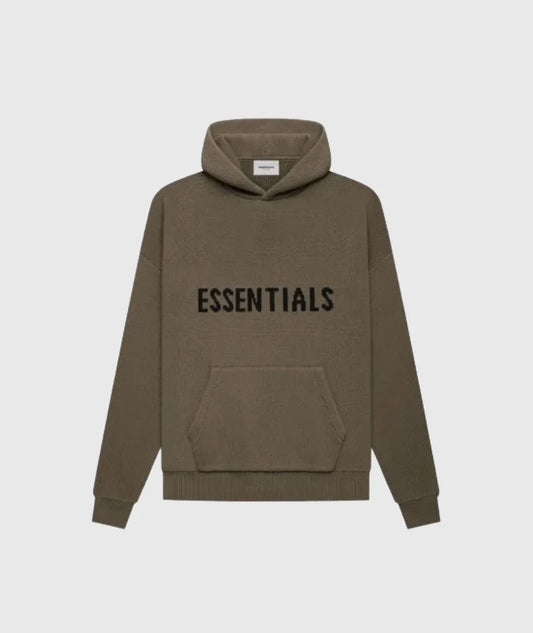 Fear of God Essentials Knit Hoodie Pullover Brown